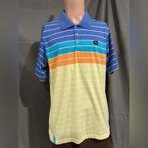 LRG Lifted Research Group Striped Polo Shirt